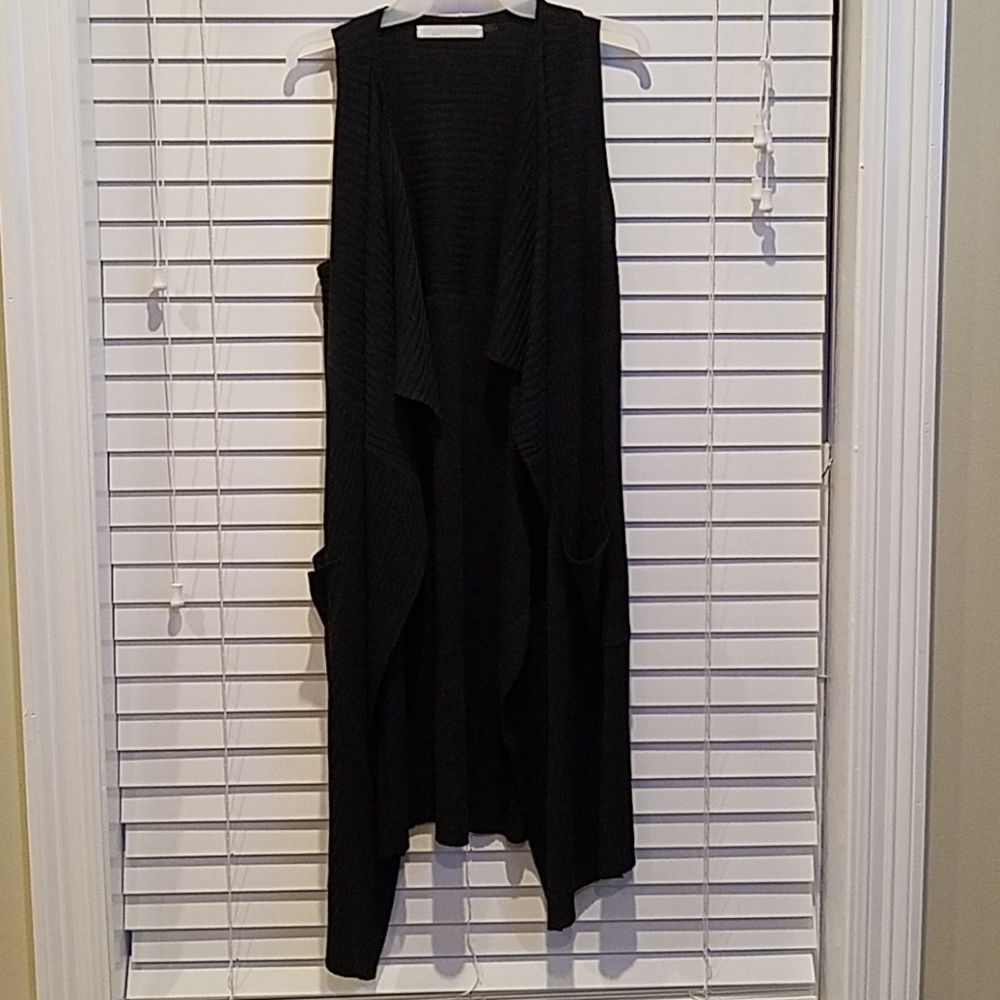 Dark grey Cardigan Vest, sleeveless